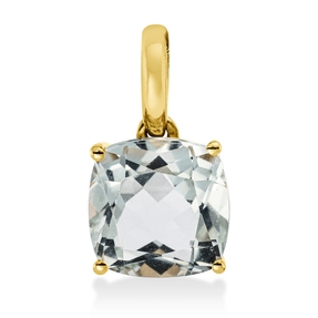Anhänger aus 750 Gold Gelbgold Amethyst 2,3ct grün 14x8mm mit Öse