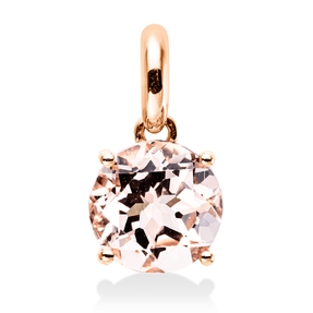 Anhänger aus 750 Rotgold Amethyst 1,74ct pink 4 Brillanten 0,06ct TW-SI 13x7,9mm