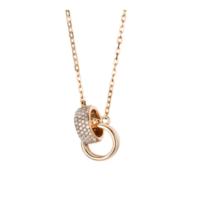 Pavé Collier aus 750 Gold Rotgold 107 Brillanten 0,31ct TW-VSI/SI L:45,5cm