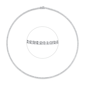 Collier aus 750 Gold Weißgold 199 Brillanten 6,85ct TW-SI L:45,7cm 4er-Krappe