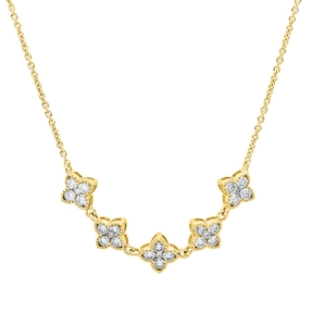 Collier aus 750 Gold Gelbgold 25 Brillanten 0,6ct W-SI L:45cm