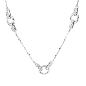Collier aus 750 Gold Weißgold 40 Brillanten 0,38ct W-SI L:45cm
