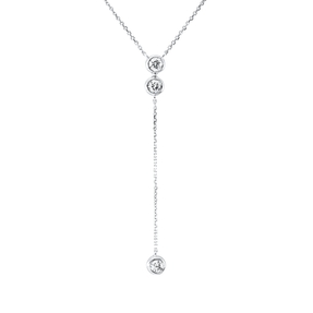 Collier aus 750 Gold Weißgold 3 Brillanten 0,3ct TW-SI L:45cm Zarge