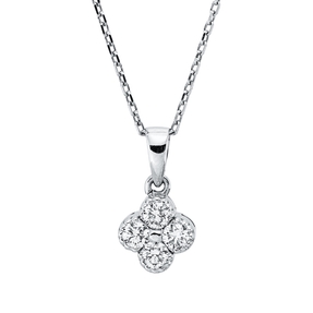 Necklace in 585 white gold with 4 brilliant-cut diamonds 0.18 ct TW-SI, length: 45 cm Necklace in 585 white gold with 4 brilliant-cut diamonds 0.18 ct TW-SI, length: 45 cm