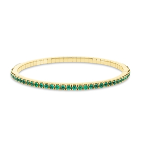 Armband Flex-Band aus 750 Gelbgold 71 Smaragde 3,09ct grün B:3,3mm L:17cm