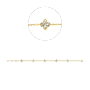 Armband aus 750 Gold Gelbgold 25 Brillanten 0,6ct W-SI B:6mm L:17,5cm