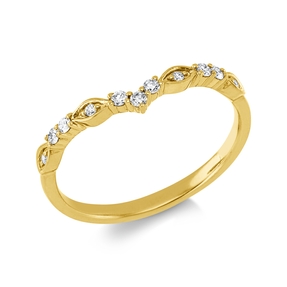 Ring aus 750 Gold Gelbgold 11 Diamanten 0,12ct TW-PI B:3,7mm