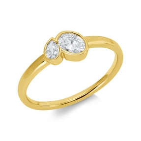 Ring aus 750 Gold Gelbgold 2 Diamanten 0,38ct TW-SI B:5,8mm Zarge