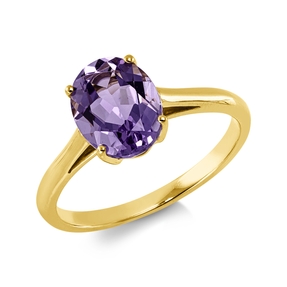 Ring aus 750 Gold Gelbgold Amethyst 1,8ct pink B:8,8mm 4er-Krappe