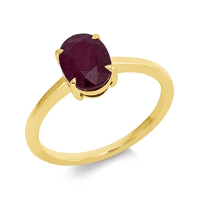 Ring aus 750 Gold Gelbgold Rubin 1,5ct rot B:8,1mm 4er-Krappe