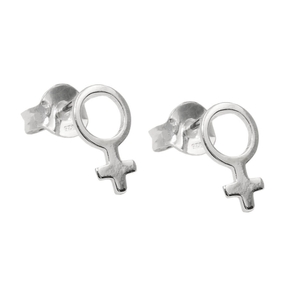 Paar kleine Ohrstecker 9x5mm Symbol Weiblichkeit 925 Silber glänzend schlicht