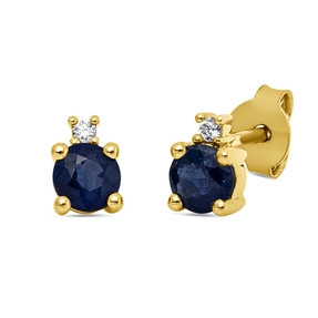 Ohrstecker aus 750 Gelbgold 2 Saphire 0,62ct blau 2 Brillanten 0,03ct TW-SI 5,5x4mm Ohrstecker aus 750 Gelbgold 2 Saphire 0,62ct blau 2 Brillanten 0,03ct TW-SI 5,5x4mm