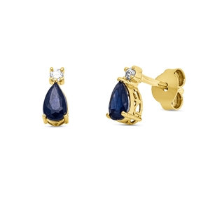 Ohrstecker aus 750 Gelbgold 2 Saphire 0,53ct blau 2 Brillanten 0,04ct TW-SI 5,8x4mm Ohrstecker aus 750 Gelbgold 2 Saphire 0,53ct blau 2 Brillanten 0,04ct TW-SI 5,8x4mm