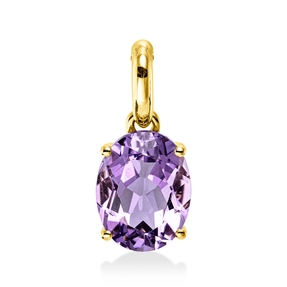 Anhänger aus 750 Gold Gelbgold Amethyst 1,8ct pink 15,1x6,8mm mit Öse