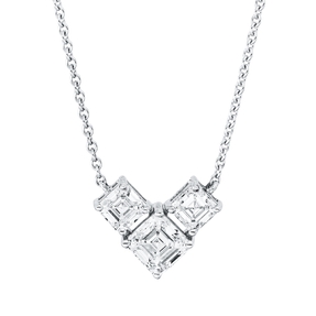 Collier aus 750 Gold Weißgold 3 Diamanten 1,42ct TW-SI L:45,7cm
