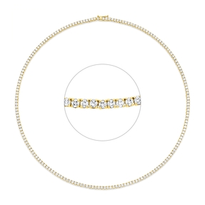 Collier aus 750 Gold gelb/weiß 182 Brillanten 7,88ct TW-SI L:45,7cm 4er-Krappe