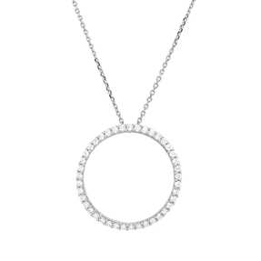 Collier Kreis aus 750 Gold Weißgold 41 Brillanten 0,27ct TW-SI L:45cm
