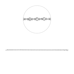 Armband aus 750 Gold Weißgold 38 Brillanten 0,5ct TW-SI B:2,4mm L:18cm Zarge