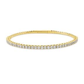 Armband aus 750 Gold Gelbgold 38 Brillanten 1,94ct TW-SI B:2,9mm 4er-Krappe