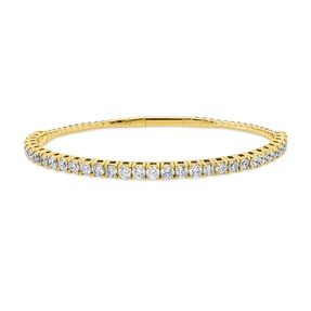 Armband aus 750 Gold Gelbgold 32 Brillanten 3,05ct TW-SI B:3,6mm 4er-Krappe