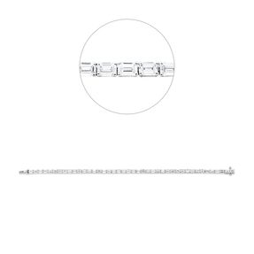 Armband 750 Weißgold 42 Diamanten Baguette-Schliff 6,34ct TW-VSI B:2,8mm L:16,5cm Armband 750 Weißgold 42 Diamanten Baguette-Schliff 6,34ct TW-VSI B:2,8mm L:16,5cm