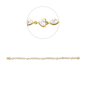 Armband aus 750 Gold Gelbgold 24 Diamanten 4,09ct TW-VSI B:5,1mm L:16,5cm