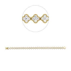 Armband aus 750 Gold Gelbgold 135 Brillanten 4,31ct TW-SI L:17,8cm