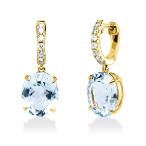 Creolen 750 Gelbgold 2 Topase 10ct skyblue 14 Brillanten 0,27ct TW-SI 23,4x6,2mm Creolen 750 Gelbgold 2 Topase 10ct skyblue 14 Brillanten 0,27ct TW-SI 23,4x6,2mm