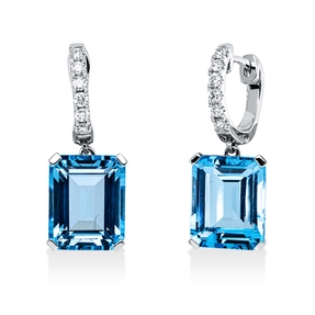Creolen 750 Weißgold 2 Topase 12,2ct blau 12 Brillanten 0,27ct TW-SI 23,6x6,1mm Creolen 750 Weißgold 2 Topase 12,2ct blau 12 Brillanten 0,27ct TW-SI 23,6x6,1mm