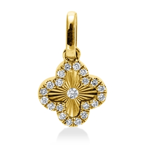 Anhänger aus 750 Gold Gelbgold 21 Brillanten 0,06ct W-SI 11,7x7,1mm mit Öse