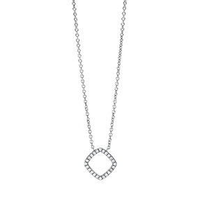 Collier aus 750 Gold Weißgold 24 Brillanten 0,09ct TW-SI L:39,4cm