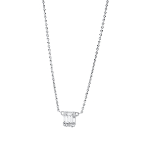 Necklace in 750 white gold with 10 diamonds 0.23 ct TW-SI, length: 43.2 cm