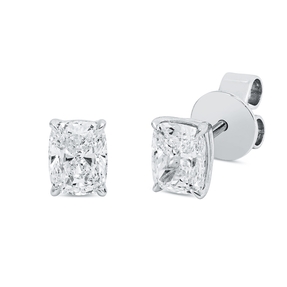 Solitaire Ohrstecker 750 Weißgold 2 Diamanten Kissen-Schliff 1,51ct TW-VSI 6x4,5mm Solitaire Ohrstecker 750 Weißgold 2 Diamanten Kissen-Schliff 1,51ct TW-VSI 6x4,5mm