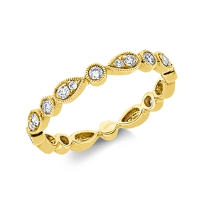 Ring in 750 yellow gold with 19 brilliant-cut diamonds 0.36 ct I-SI/PI, width: 2.7 mm Ring in 750 yellow gold with 19 brilliant-cut diamonds 0.36 ct I-SI/PI, width: 2.7 mm