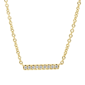 Collier aus 750 Gold Gelbgold 9 Brillanten 0,05ct TW-SI L:45cm