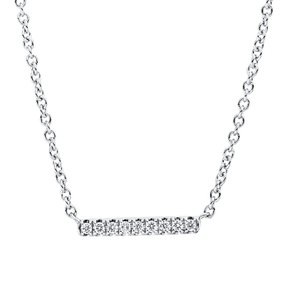 Collier aus 750 Gold Weißgold 9 Brillanten 0,05ct TW-SI L:45cm