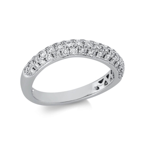 Pavé ring in 750 white gold with 49 brilliant-cut diamonds 0.74 ct TW-SI, width: 4.3 mm Pavé ring in 750 white gold with 49 brilliant-cut diamonds 0.74 ct TW-SI, width: 4.3 mm