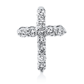 Anhänger Kreuz aus 750 Weißgold 11 Brillanten 0,24ct TW-SI 13,6x9,7mm