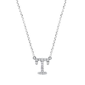 Collier aus 750 Gold Weißgold 16 Brillanten 0,08ct TW-SI L:43,2cm