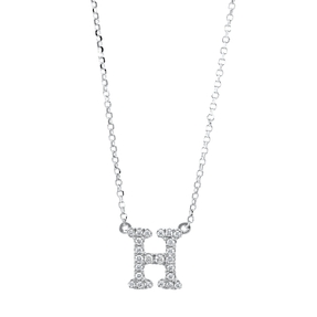 Collier aus 750 Gold Weißgold 24 Brillanten 0,1ct TW-SI L:43cm
