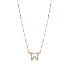 Collier aus 750 Gold Rotgold 27 Brillanten 0,12ct TW-SI L:43cm