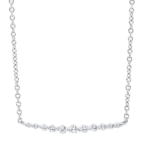 Collier aus 750 Gold Weißgold 11 Diamanten 0,16ct TW-SI L:45,7cm