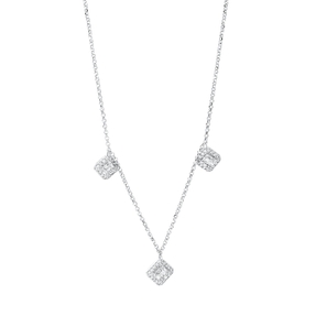 Collier aus 750 Gold Weißgold 82 Diamanten 0,24ct TW-SI L:43,2cm
