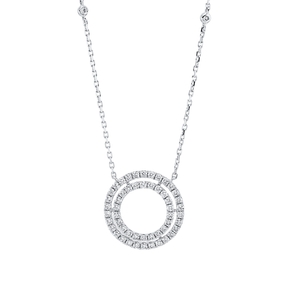 Collier aus 750 Gold Weißgold 58 Brillanten 0,53ct TW-SI L:45cm