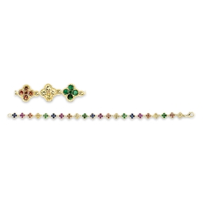 Armband aus 750 Gold Gelbgold 110 Saphire 3,87ct mehrfarbig B:5,9mm L:18cm