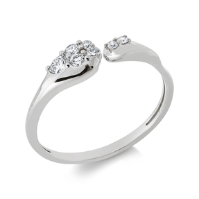 Ring in 750 white gold with 7 brilliant-cut diamonds 0.2 ct TW-SI, width: 4.9 mm Ring in 750 white gold with 7 brilliant-cut diamonds 0.2 ct TW-SI, width: 4.9 mm