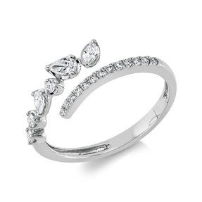 Ring aus 750 Gold Weißgold 19 Diamanten 0,28ct B:6,5mm