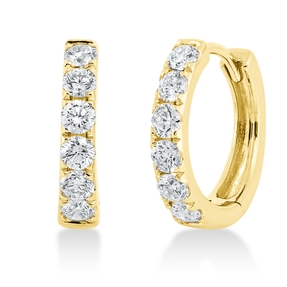 Creolen aus 750 Gold Gelbgold 12 Brillanten 0,83ct TW-SI 14,5x2,8mm