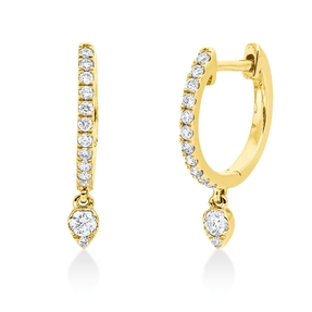 Creolen aus 750 Gold Gelbgold 26 Brillanten 0,28ct TW-SI 17x1,4mm