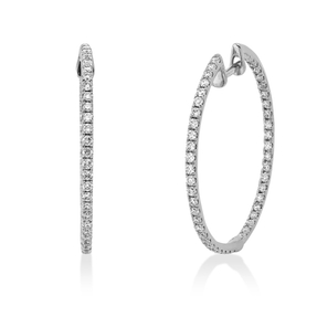 Creolen aus 750 Gold Weißgold 96 Brillanten 0,49ct TW-SI 23,9x1,3mm